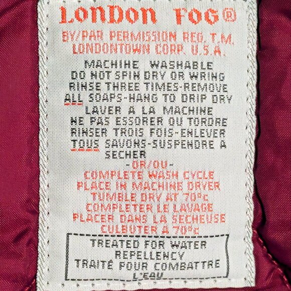 VTG LONDON FOG Men (L) Oversized Parka Winter Jacket Faux Fur Collar & Liner 90s - Picture 9 of 10